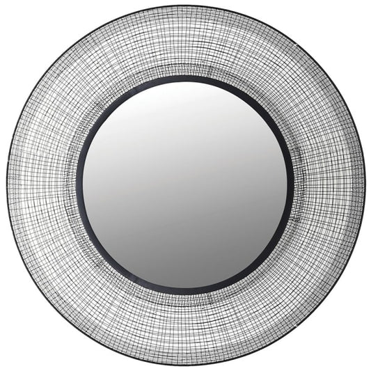 Modern Black Wireframe Round Wall Mirror – Contemporary Statement Piece - Your Home Interiors - House & Home