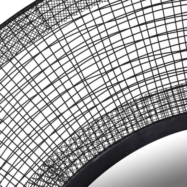 Modern Black Wireframe Round Wall Mirror – Contemporary Statement Piece - Your Home Interiors - House & Home