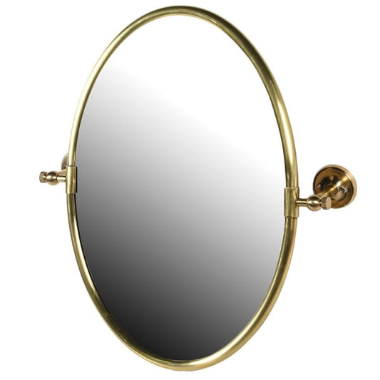 Vintage Gold Oval Tilting Wall Mirror – Classic Brass Frame - Your Home Interiors - House & Home