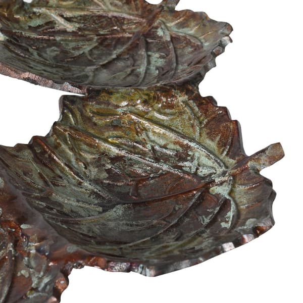 Antique Leaf Shaped Aluminium Tray Set – Rustic Patina Finish for Décor & Serving - Your Home Interiors - House & Home