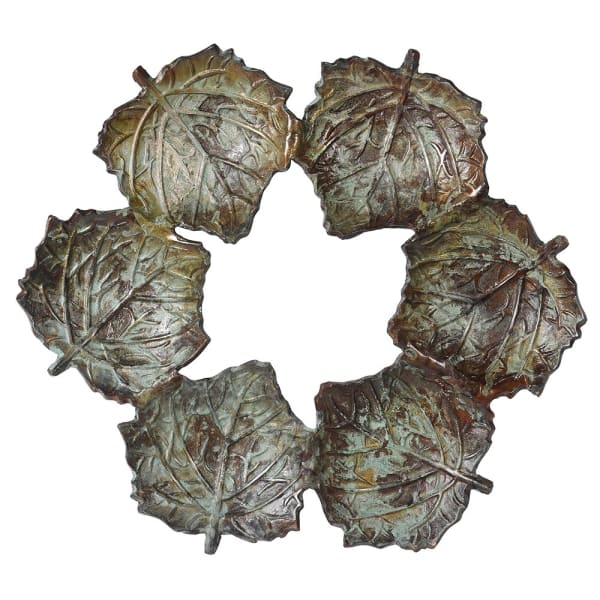 Antique Leaf Shaped Aluminium Tray Set – Rustic Patina Finish for Décor & Serving