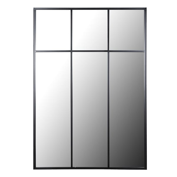Industrial Black Grid Wall Mirror – Large Windowpane Mirror with Iron Frame - Your Home Interiors - House & Home