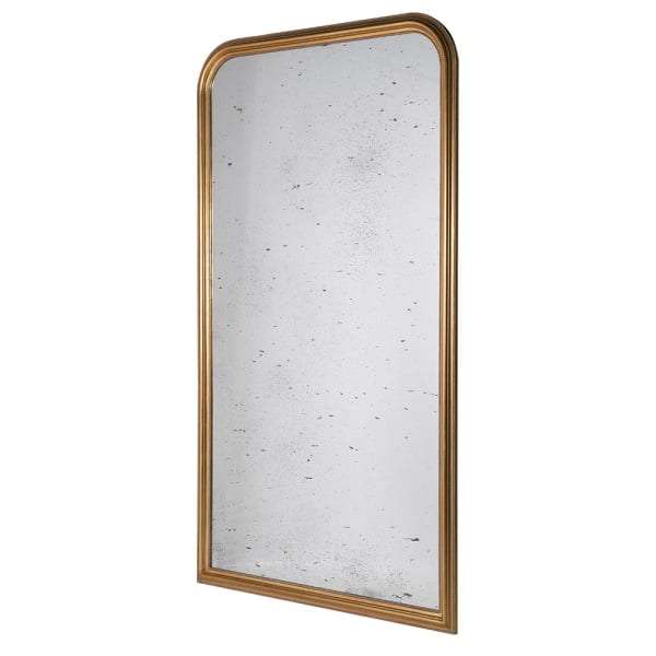 Elegant Antique Gold Full Length Wall Mirror – Arched Frame & Distressed Glass - Your Home Interiors - House & Home