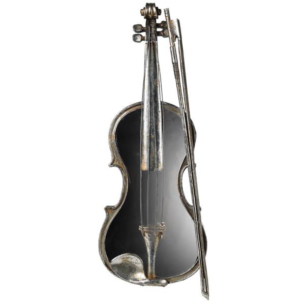 Artistic Silver Violin Wall Mirror – Unique Musical Inspired Polyresin Décor - Your Home Interiors - House & Home