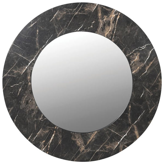 Elegant Round Marble Wall Mirror – Black Veined Finish & Luxe Design - Your Home Interiors - House & Home
 