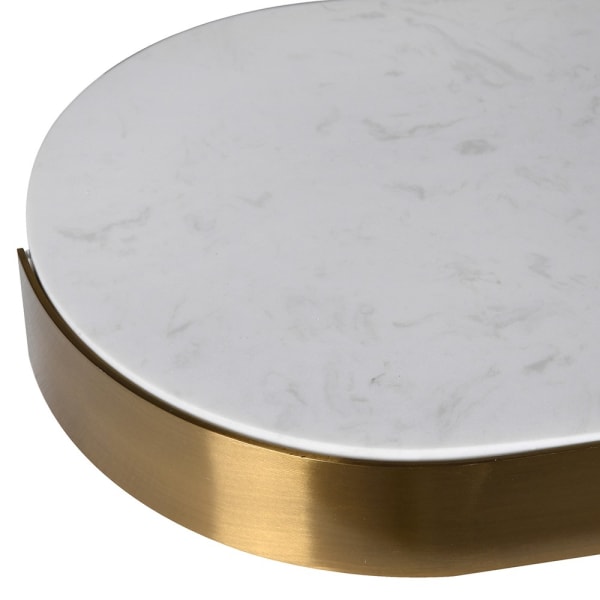 Modern White Marble & Gold Iron Tray – Decorative Display Stand - Your Home Interiors - House & Home