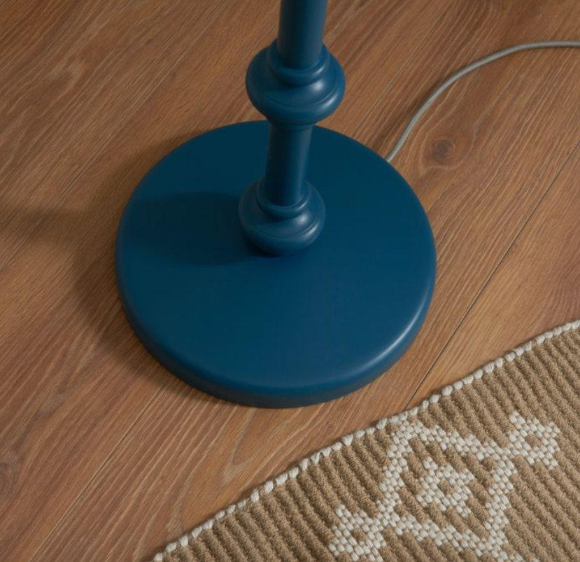 Elegant Marlin Blue Turned Wood Floor Lamp – Base Only