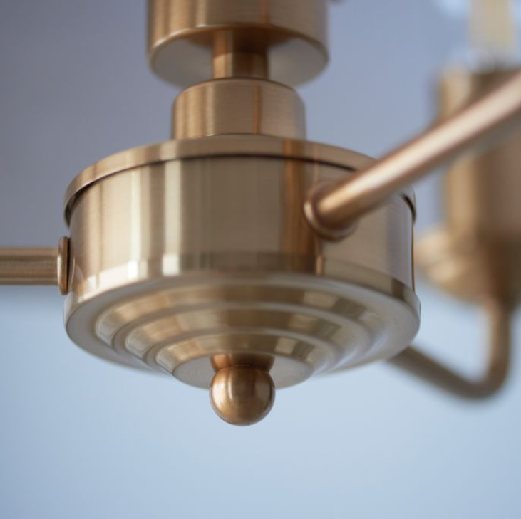 Classic Vintage Brass Pendant Light – Fabric Shade & Steel Frame