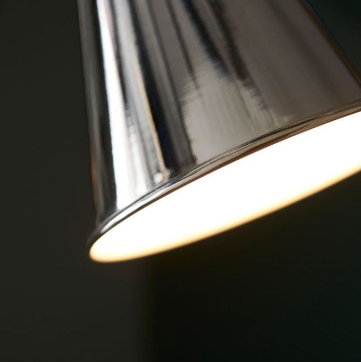 Modern Chromed Nickel Floor Lamp With Adjustable Head