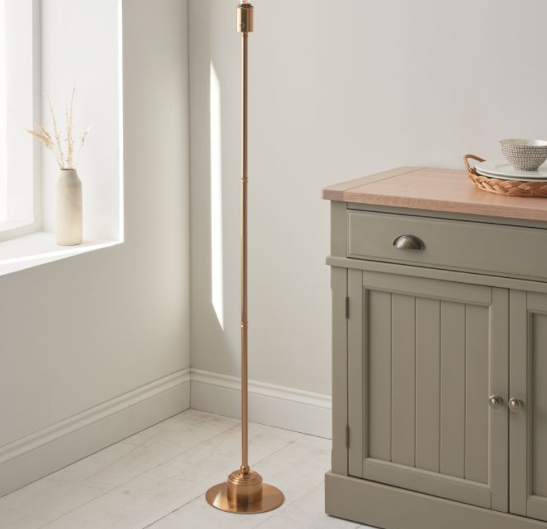 Brushed Aged Brass Floor Lamp – Base Only - 130cm