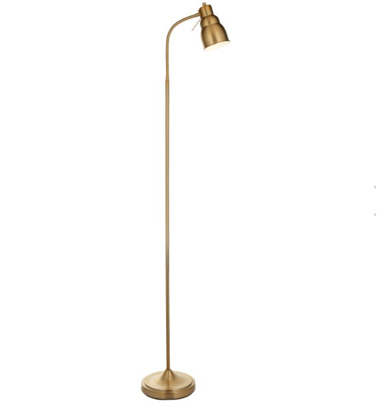 Modern Brushed Brass Floor Lamp – Adjustable Head