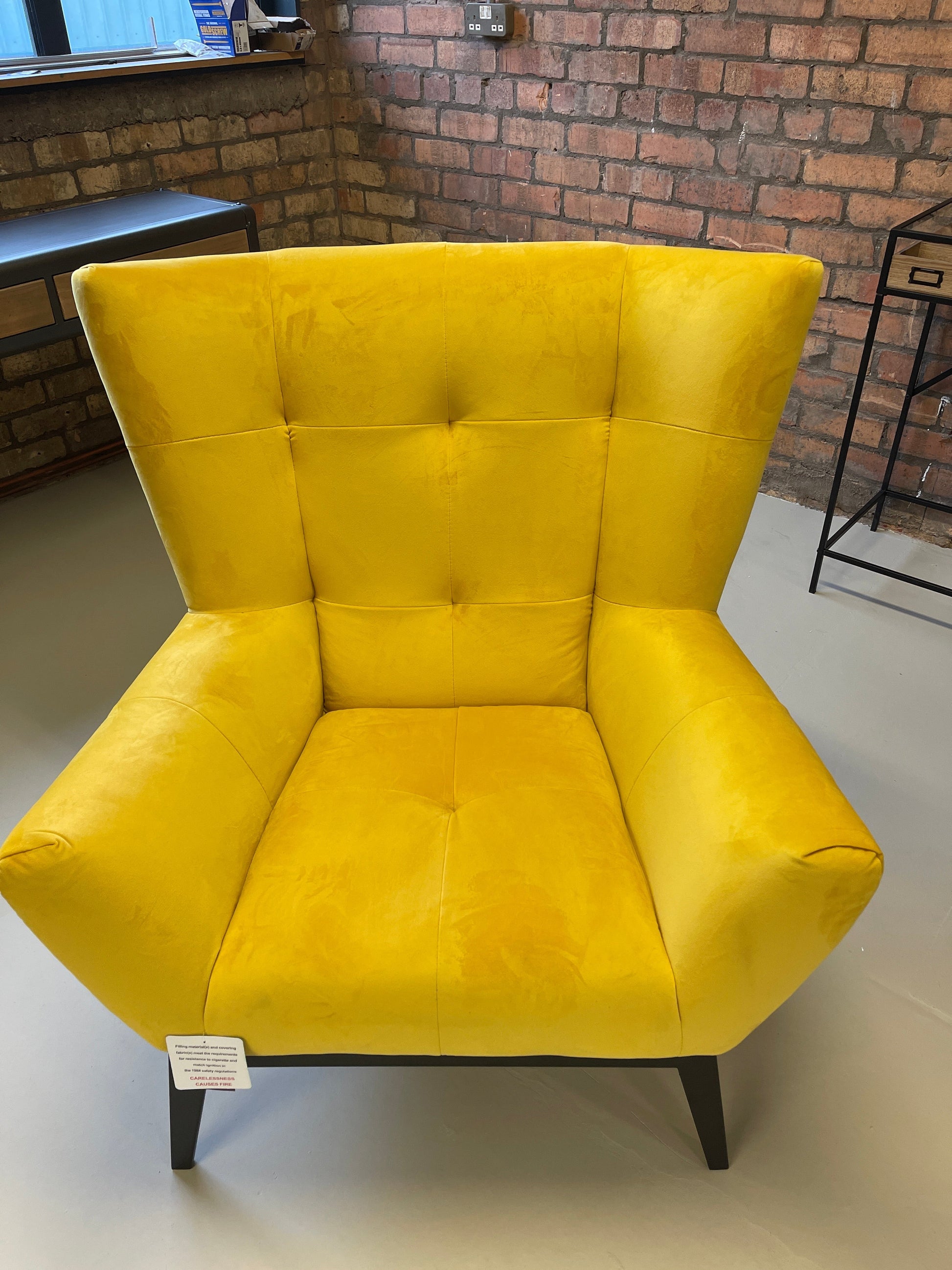 Bella Yellow Fabric Armchair     