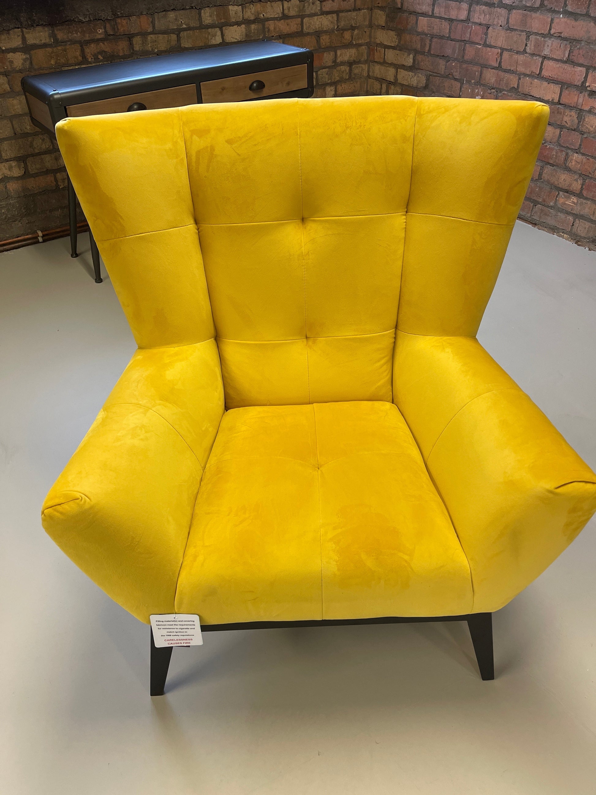Bella Yellow Fabric Armchair     