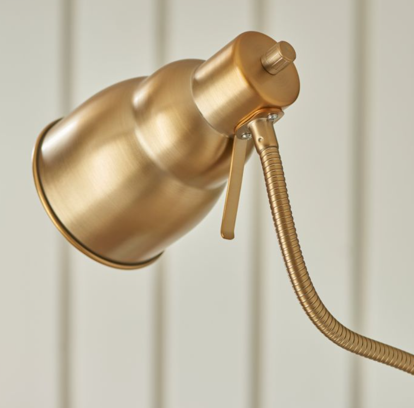 Modern Brushed Brass Floor Lamp – Adjustable Head