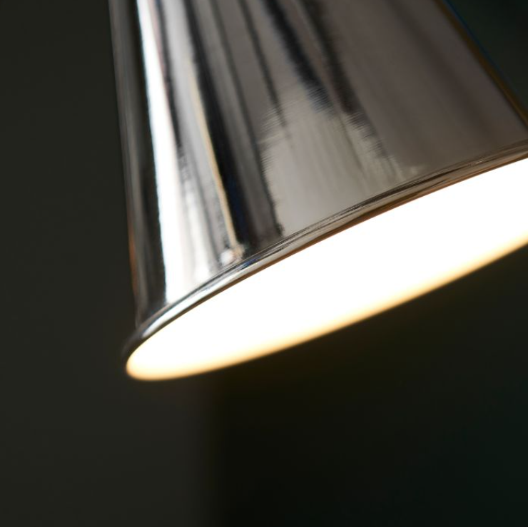 Modern Chromed Nickel Floor Lamp With Adjustable Head