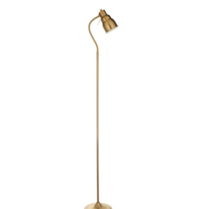 Modern Brushed Brass Floor Lamp – Adjustable Head